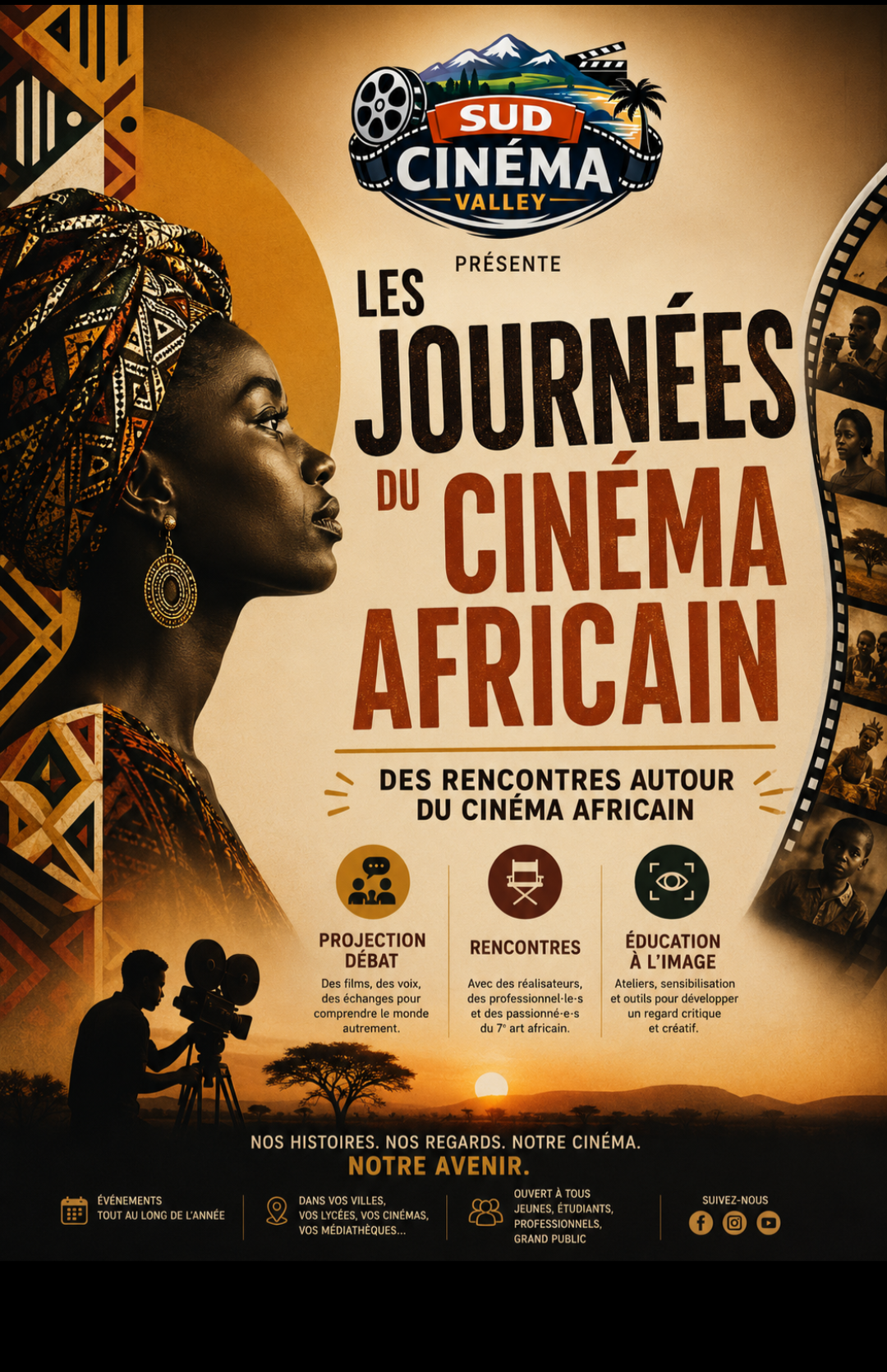 Affiche des Journées du Cinéma Africain — Mercredi 16 septembre 2026, Salle Rabelais Montpellier