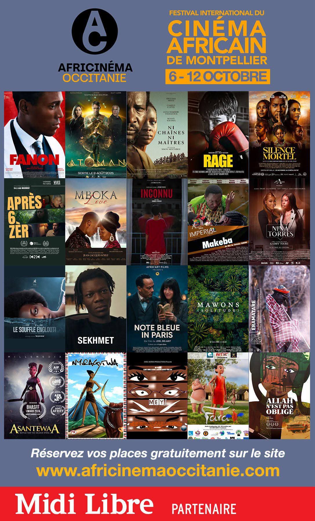 Programmation complète de la 5ᵉ édition du Festival International du Cinéma Africain de Montpellier, 6–12 octobre 2025