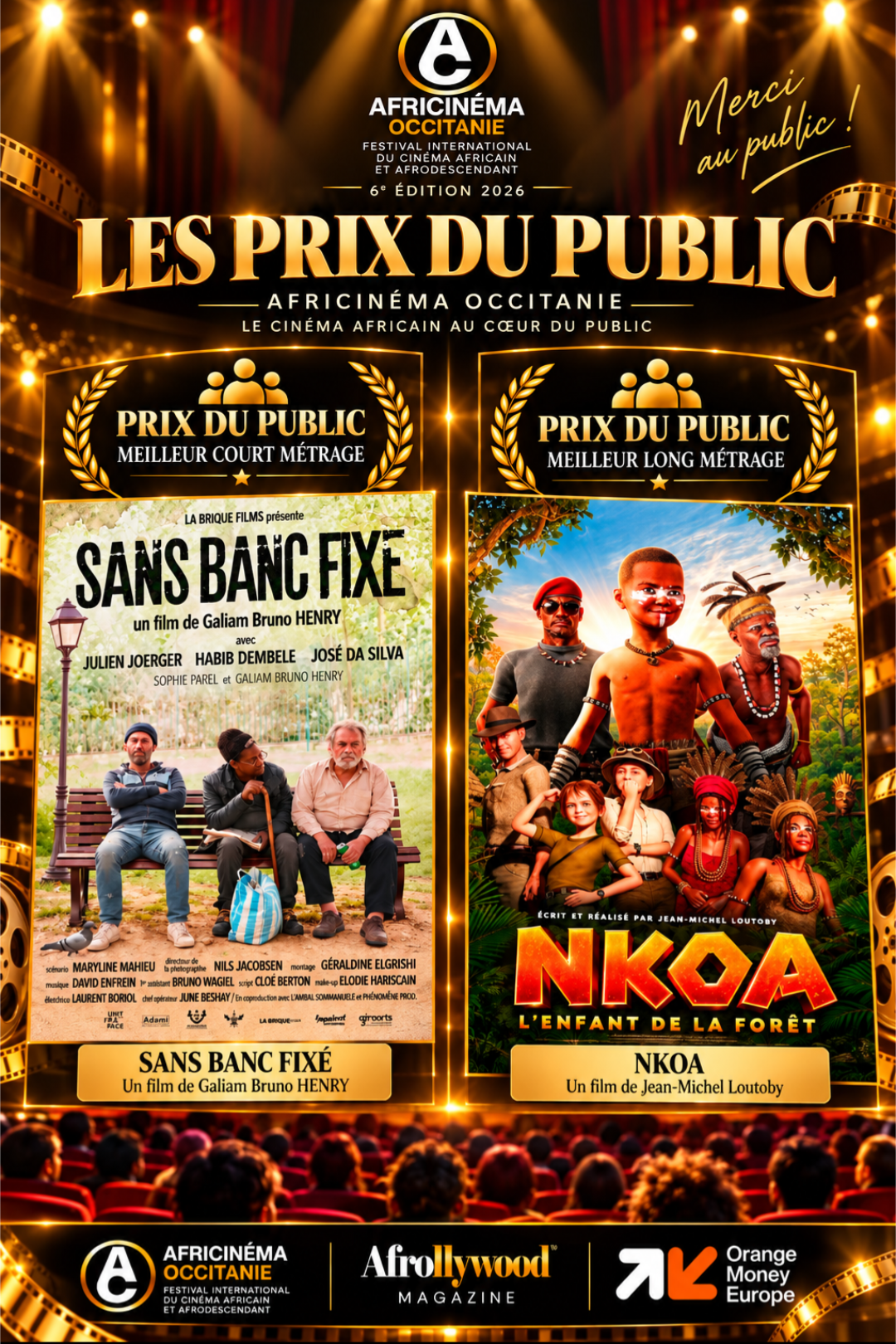 Prix du public Africinéma 2026 : Sans Banc Fixe et Nkoa, l’enfant de la forêt